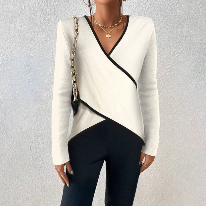 Celeste | Elegant Contrast Wrap Top