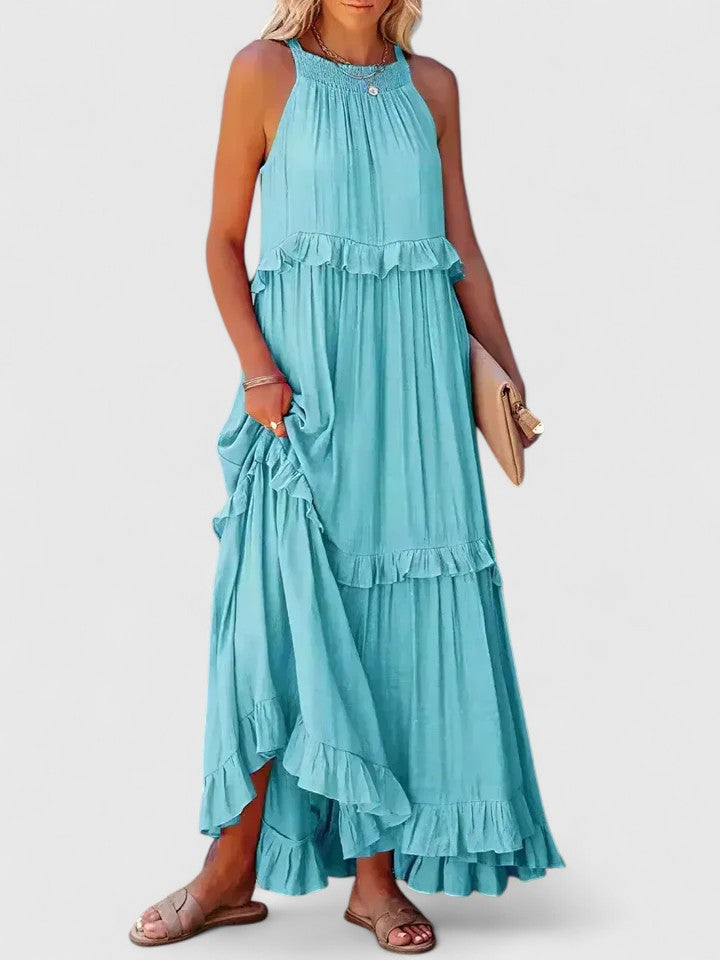Alina | Flowy Ruffle Maxi Dress