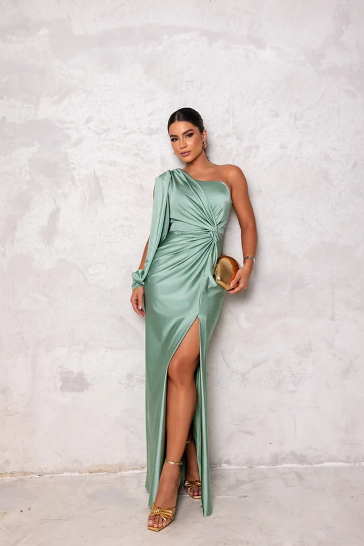 Valencia | One-Shoulder Satin Evening Gown