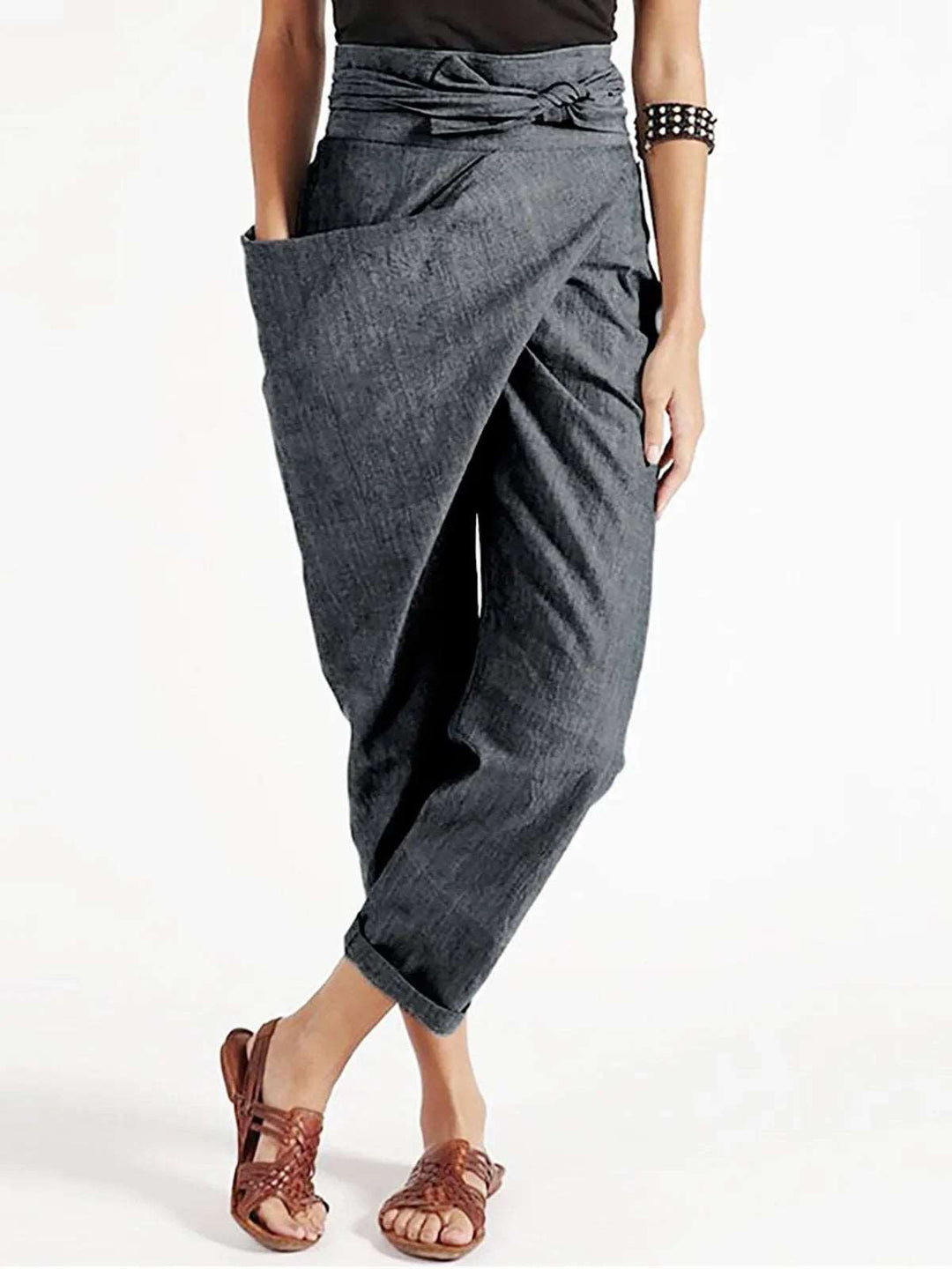 mood - High-Waist Wrapped Comfy Pants