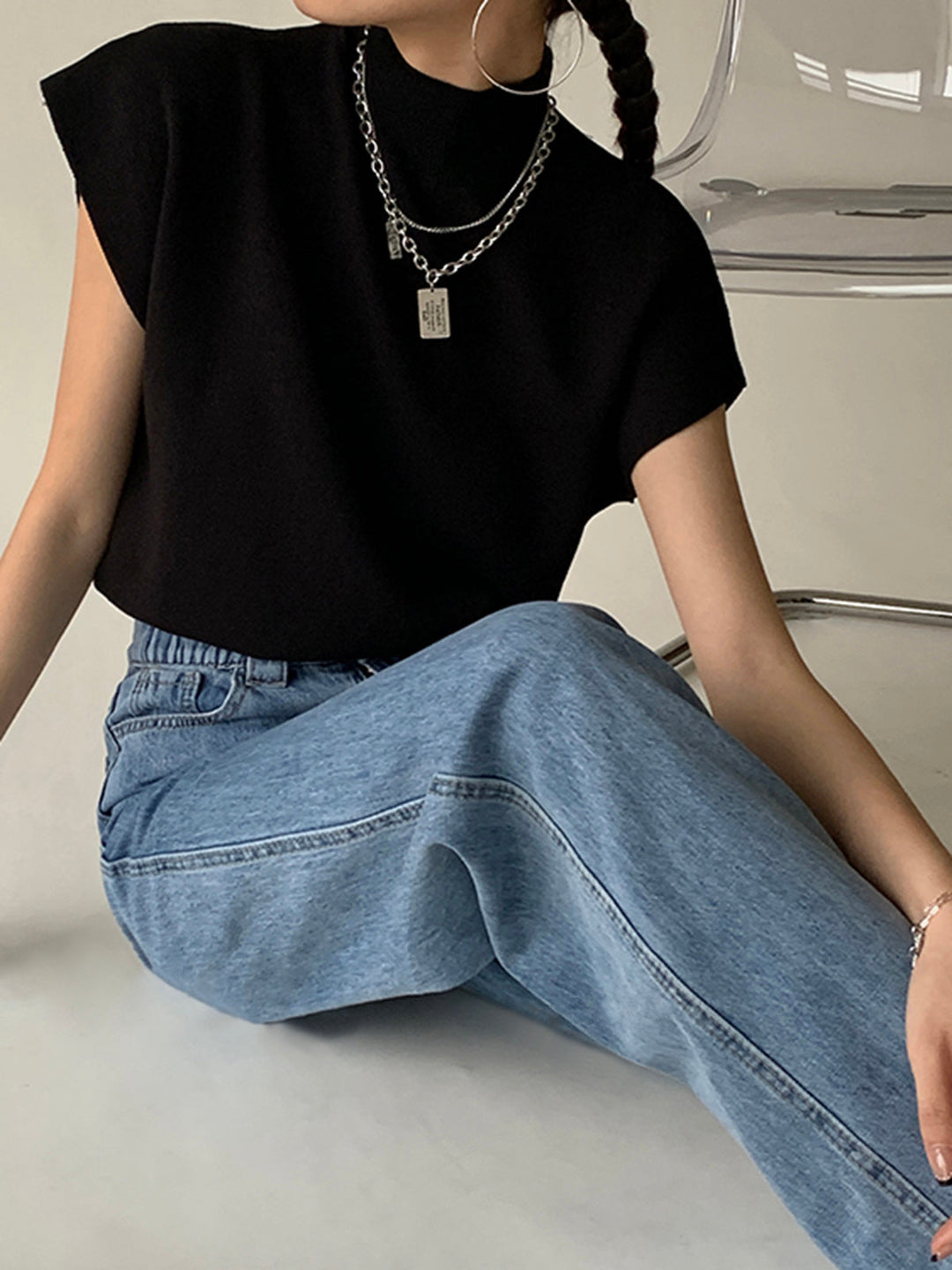 Noelle | Elegant Mock Neck Knit Top