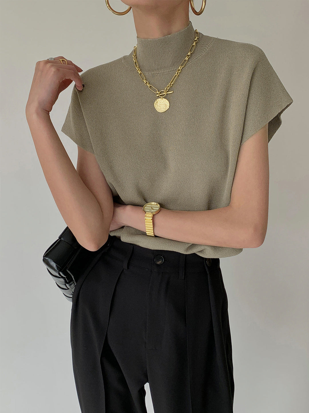 Noelle | Elegant Mock Neck Knit Top