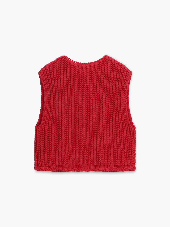 Amara | Chunky Knit Button Vest