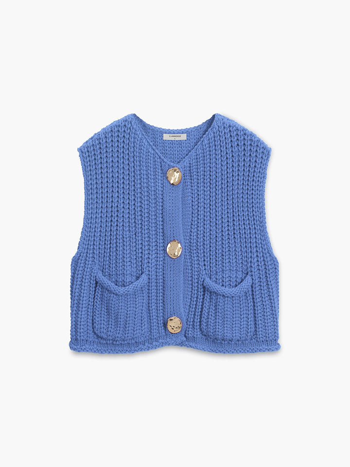 Amara | Chunky Knit Button Vest