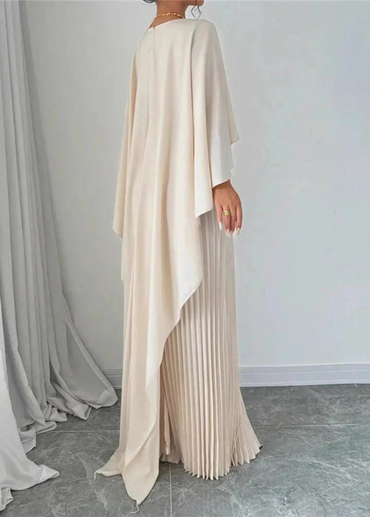 Elowen | Pleated Batwing Sleeve Maxi Dress