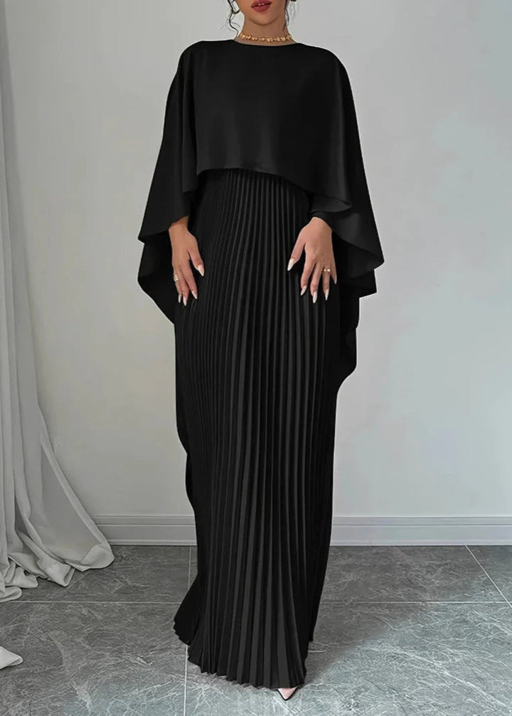 Elowen | Pleated Batwing Sleeve Maxi Dress