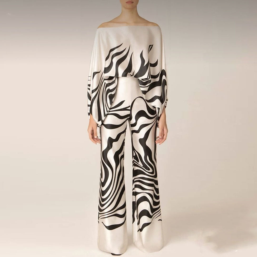 Lyra | One-Shoulder Striped Women’s Set