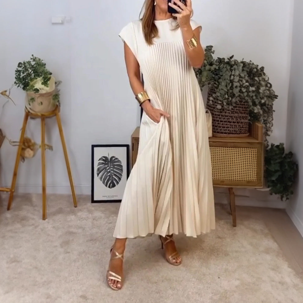 Marisse | Pleated Flowy Midi Dress