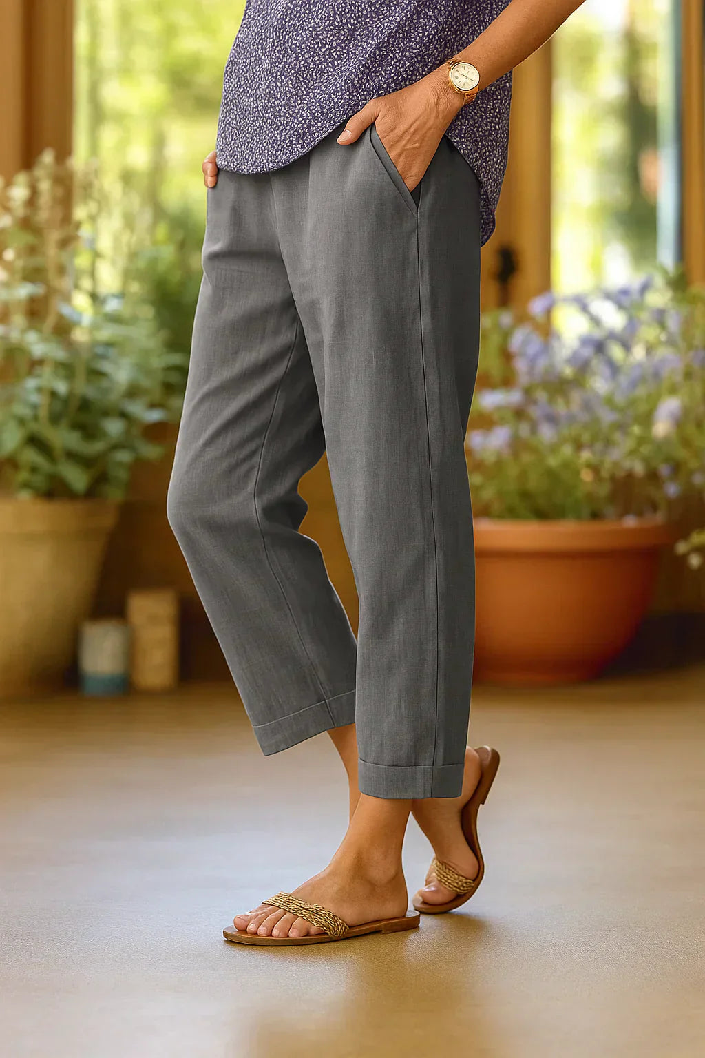 Kirsten - Breezy Faux - Linen Pants