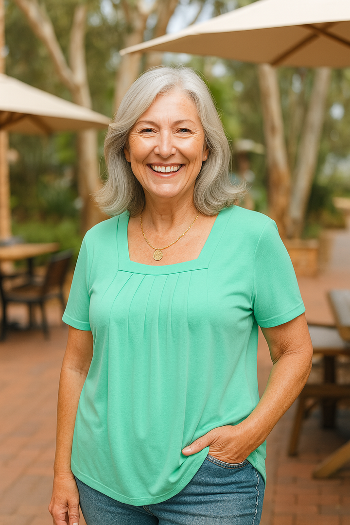 Nora | Pleated Square-Neck Women’s Top