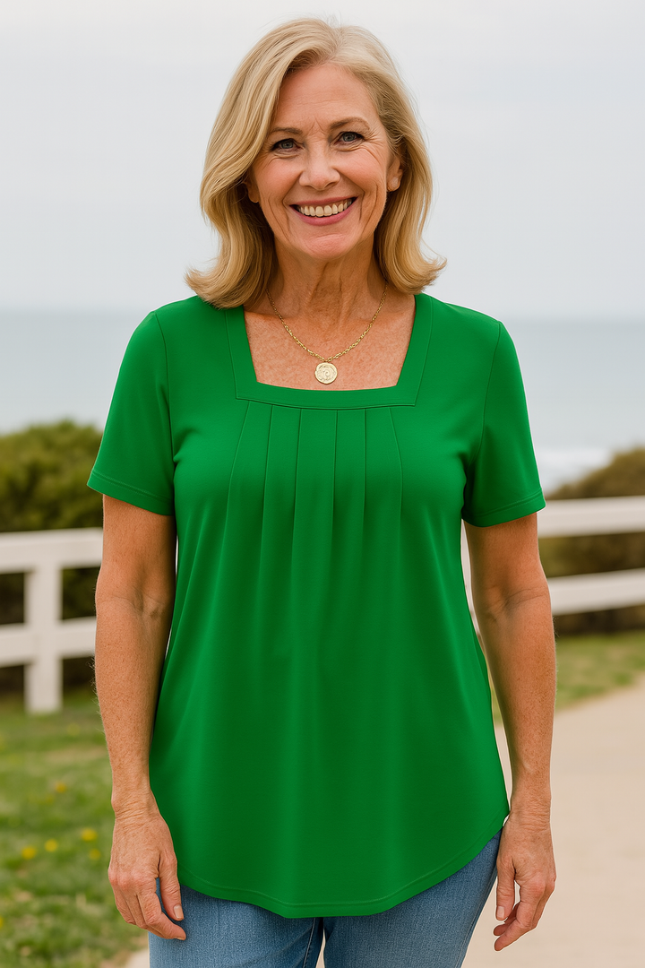 Nora | Pleated Square-Neck Women’s Top