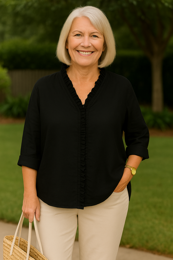 Mara | Ruffled V-Neck Blouse