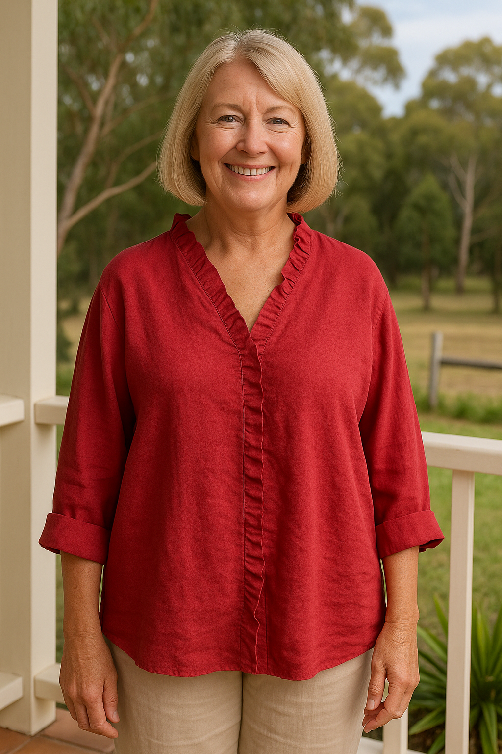 Mara | Ruffled V-Neck Blouse