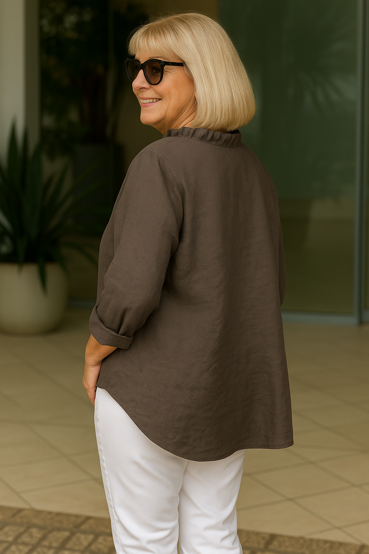 Mara | Ruffled V-Neck Blouse
