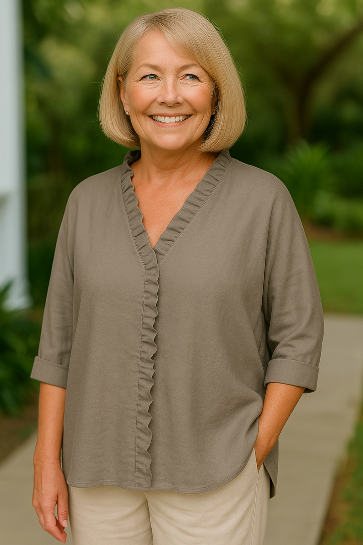 Mara | Ruffled V-Neck Blouse