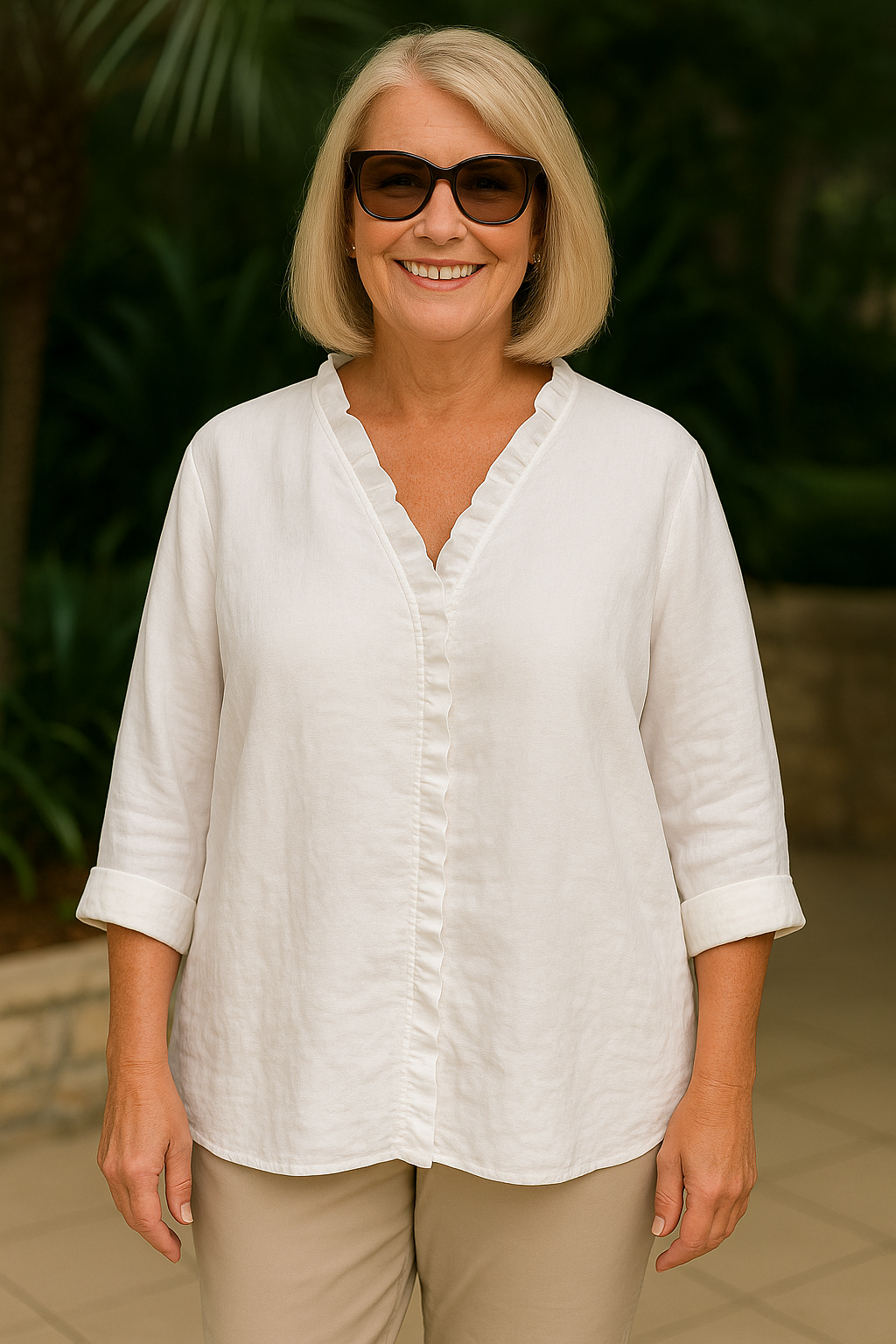 Mara | Ruffled V-Neck Blouse