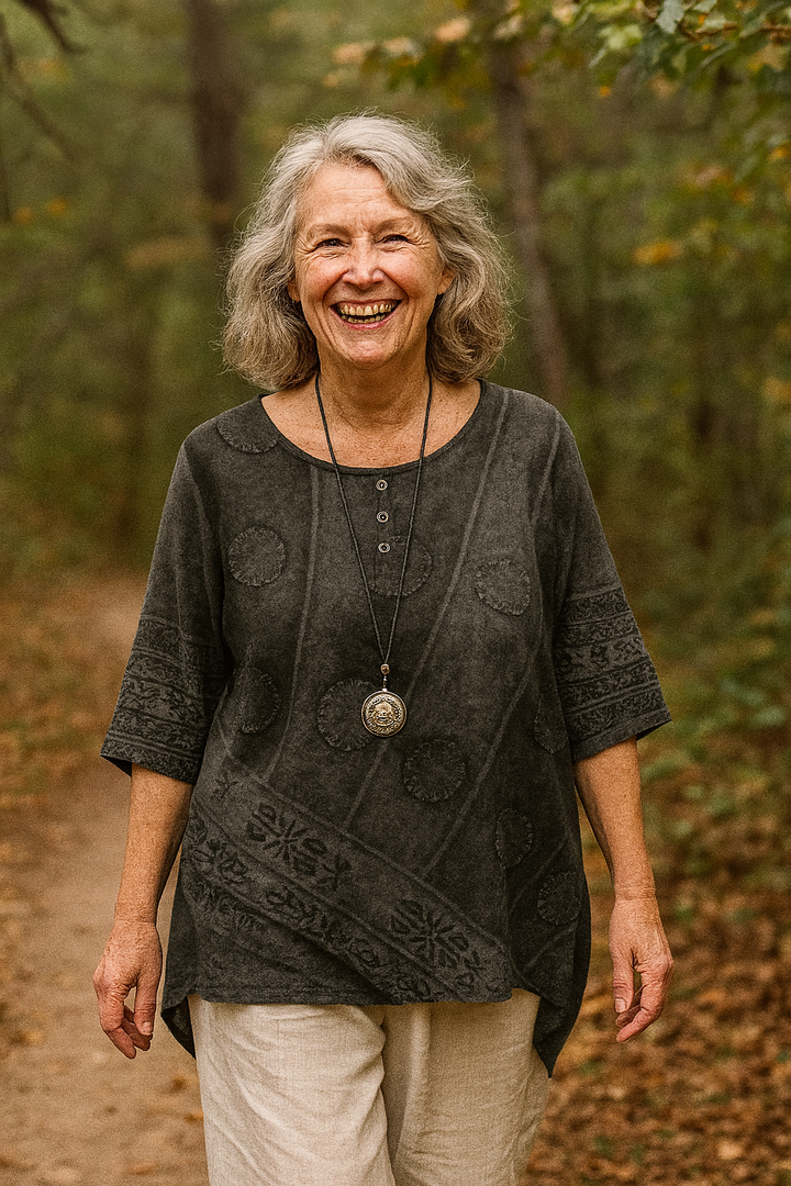 Leona | Artistic Patchwork Tunic Top