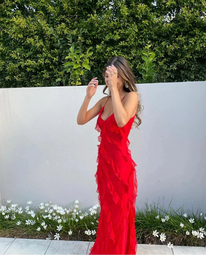 Margaux | Elegant Ruffle Maxi Dress