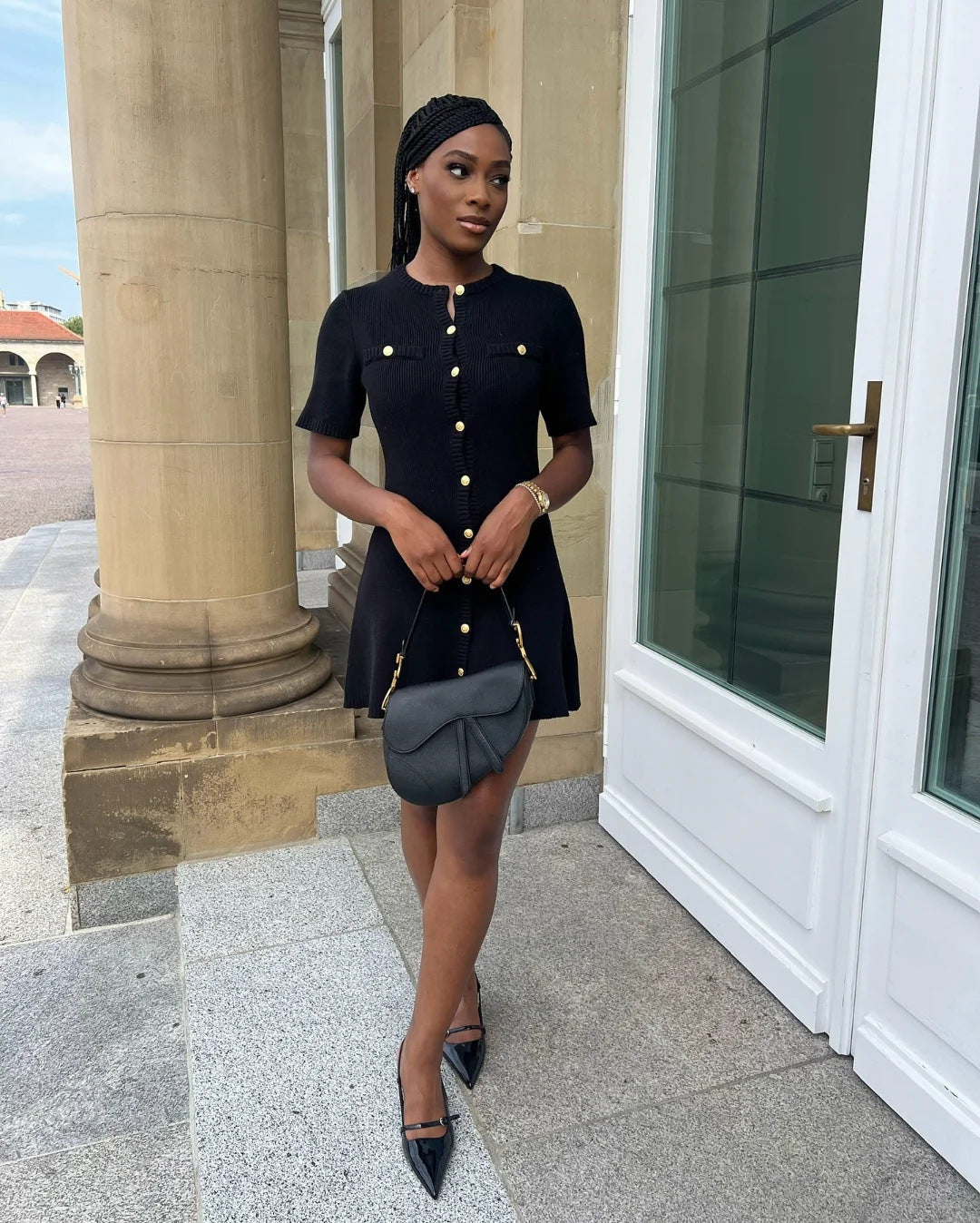 Sasha | Chic Button Front Mini Dress