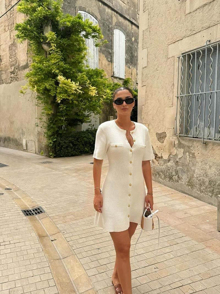 Sasha | Chic Button Front Mini Dress