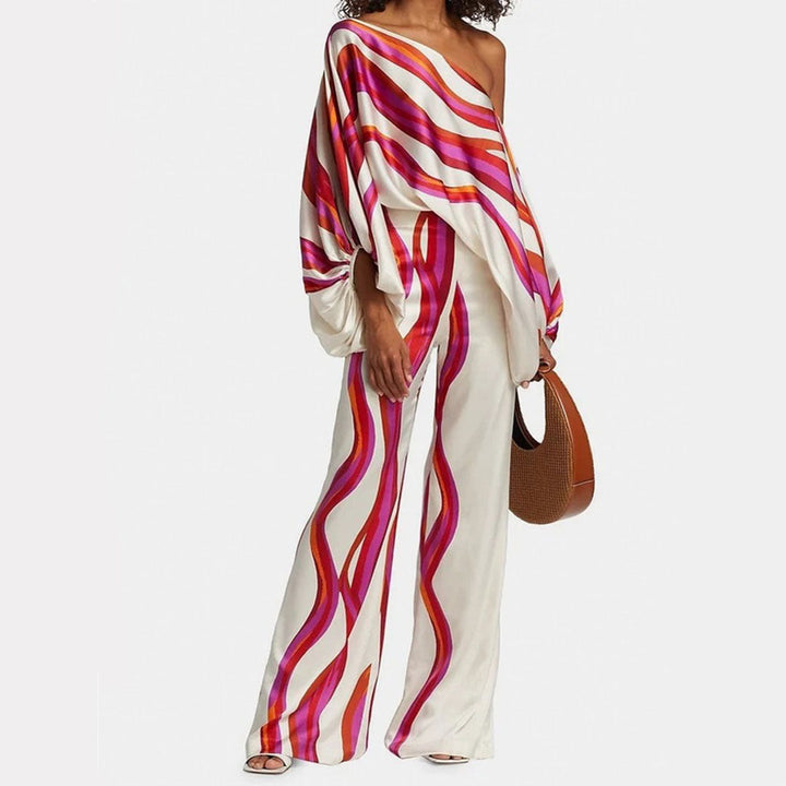 Lyra | One-Shoulder Striped Women’s Set