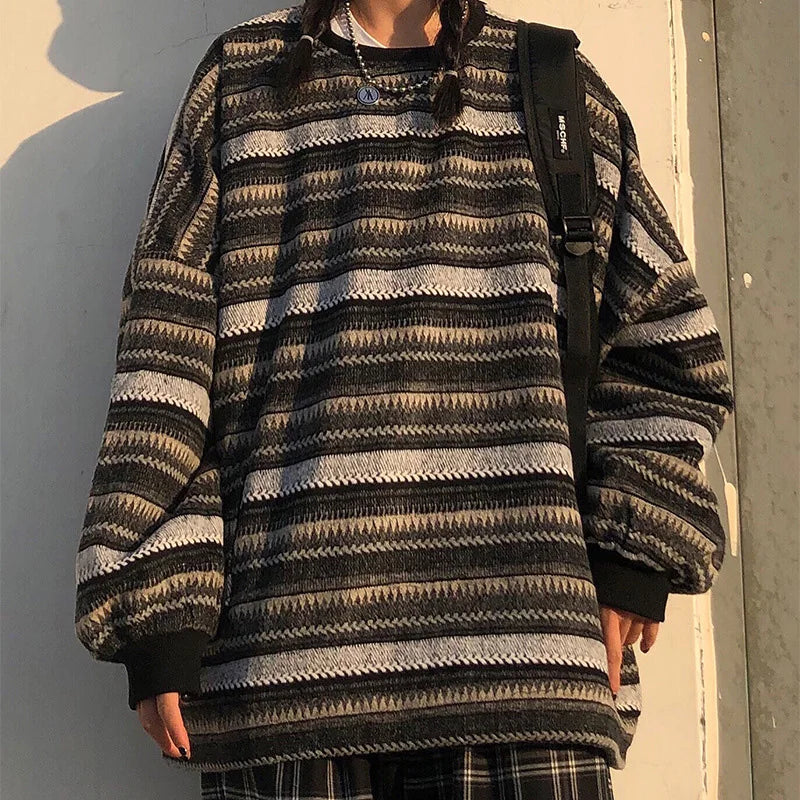 Amaris Vintage Striped Oversize Pullover