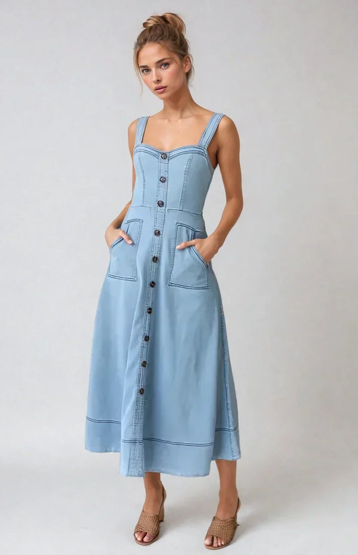Clara | Button Front Midi Dress