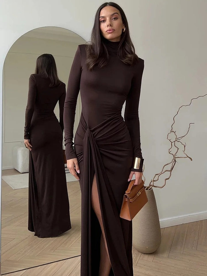 Camille | High Neck Long Sleeve Evening Dress