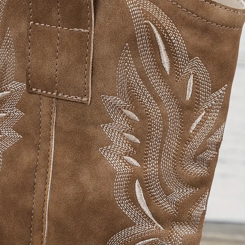 Reina | Western Embroidered Mid-Calf Boots