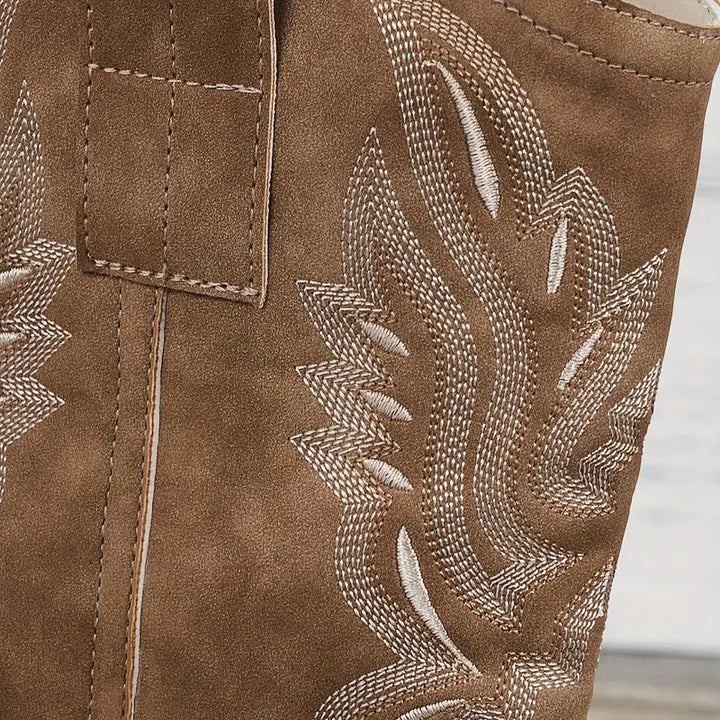 Reina | Western Embroidered Mid-Calf Boots