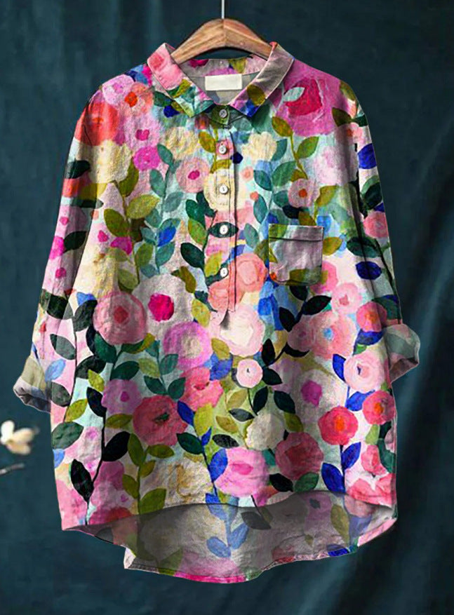 Floria | Floral Button-Up Blouse