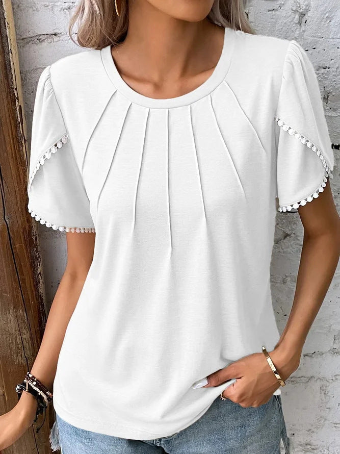 Liora | Pleated Puff-Sleeve Blouse