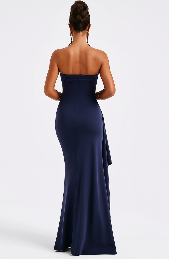 Zafira | Strapless Ruched Evening Maxi Dress