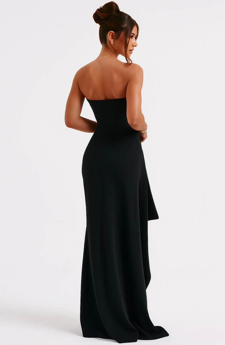 Zafira | Strapless Ruched Evening Maxi Dress