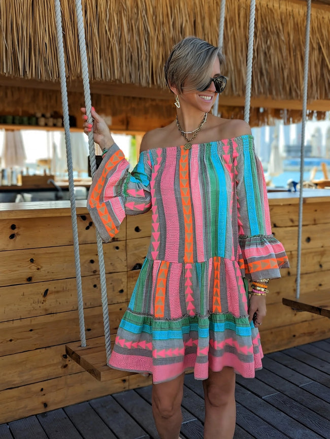 Mae Figure-Flattering Ethnic Mini Dress