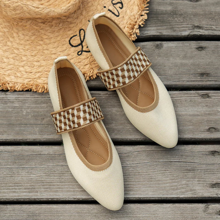 Amara | Check Strap Pointed Toe Flats