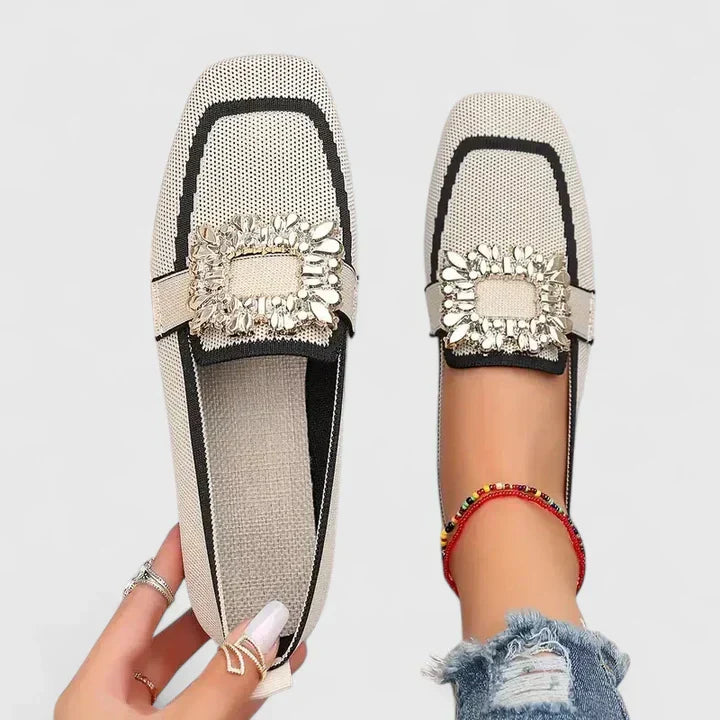 Celira | Elegant Slip-On Flats with Embellishment