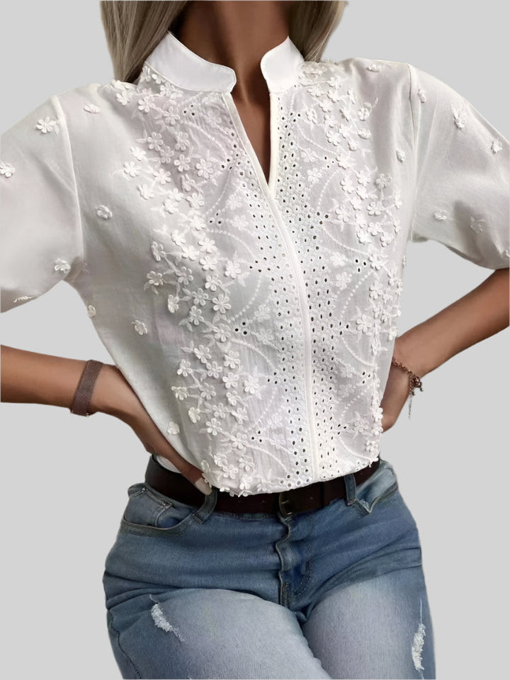 Adele | Embroidered White Blouse