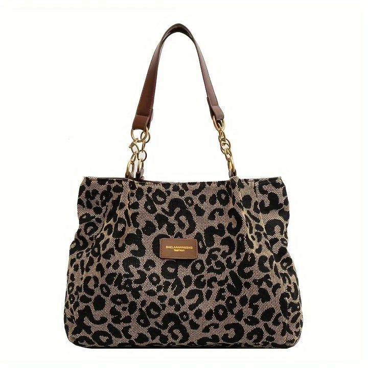 Ismo Leopard Patterned Canvas Tote