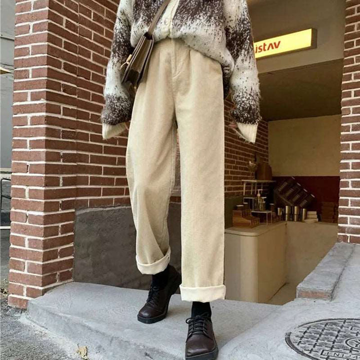 mood - high wasted Retro Corduroy pants