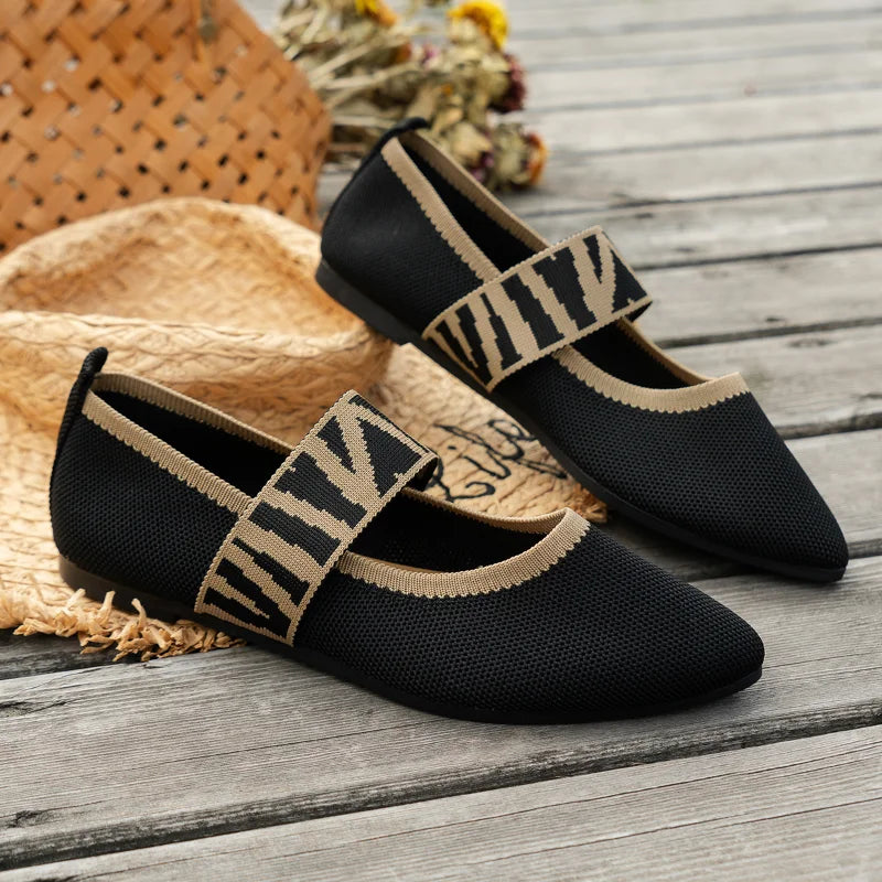 Amara | Check Strap Pointed Toe Flats