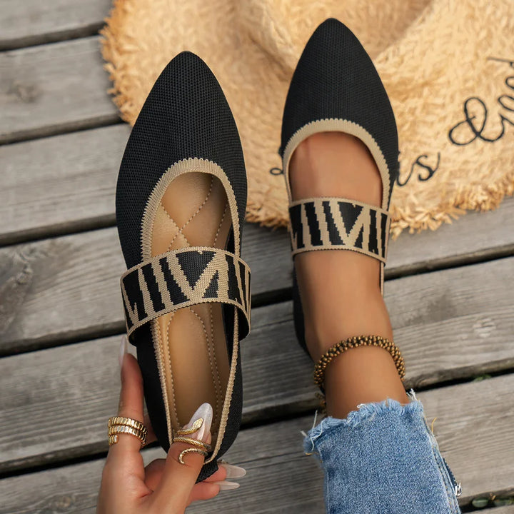 Amara | Check Strap Pointed Toe Flats