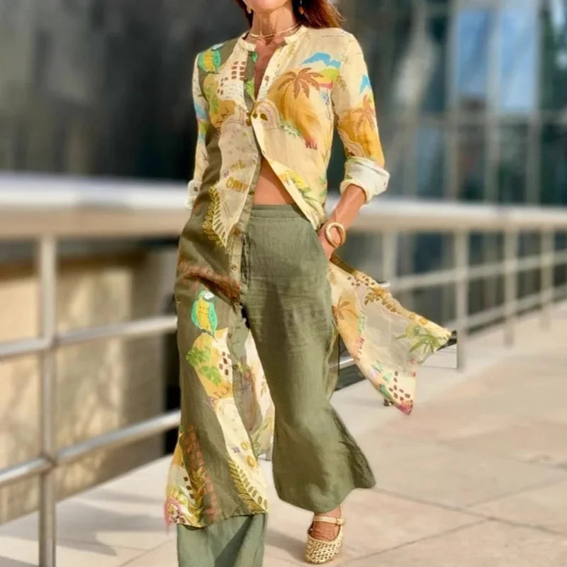 Arlena | Chic Printed Longline Blouse