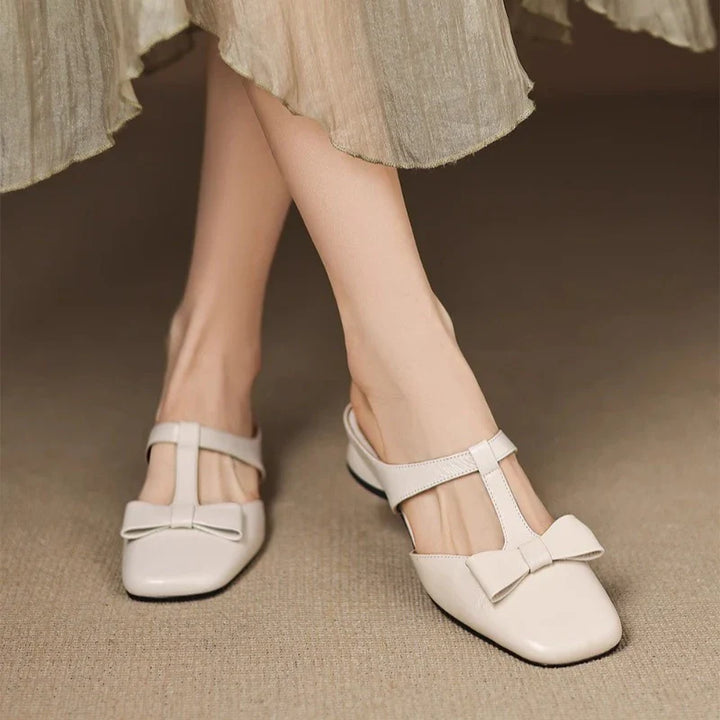 Clara | Bow Strap Slip-On Flats