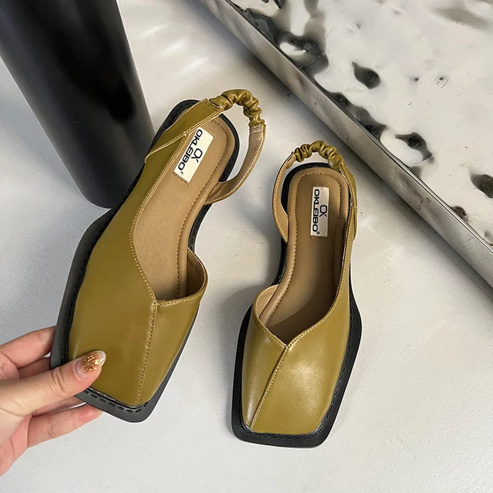 Noelle | Square Toe Slingback Flats