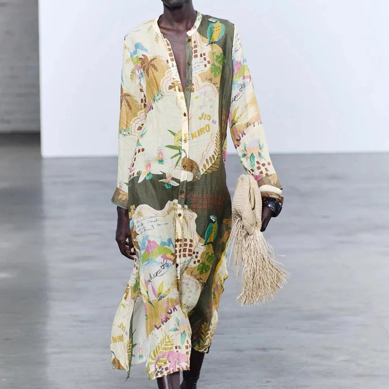 Arlena | Chic Printed Longline Blouse