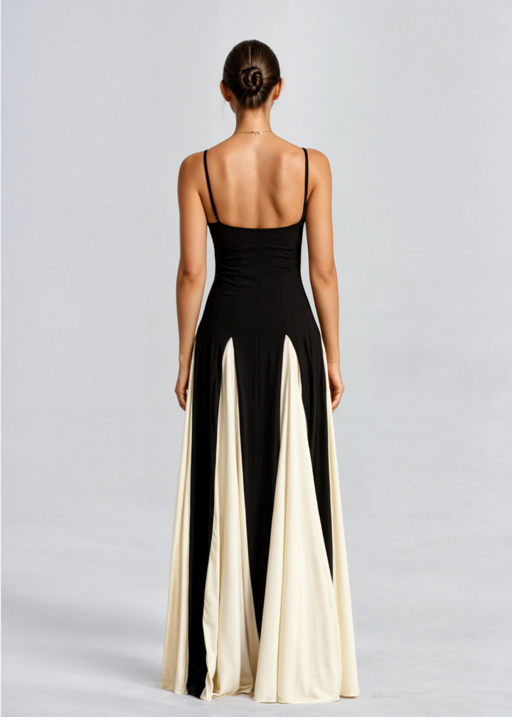 Serena | Elegant Two-Tone Maxi Dress