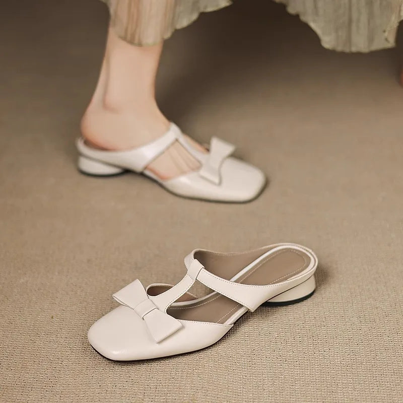 Clara | Bow Strap Slip-On Flats