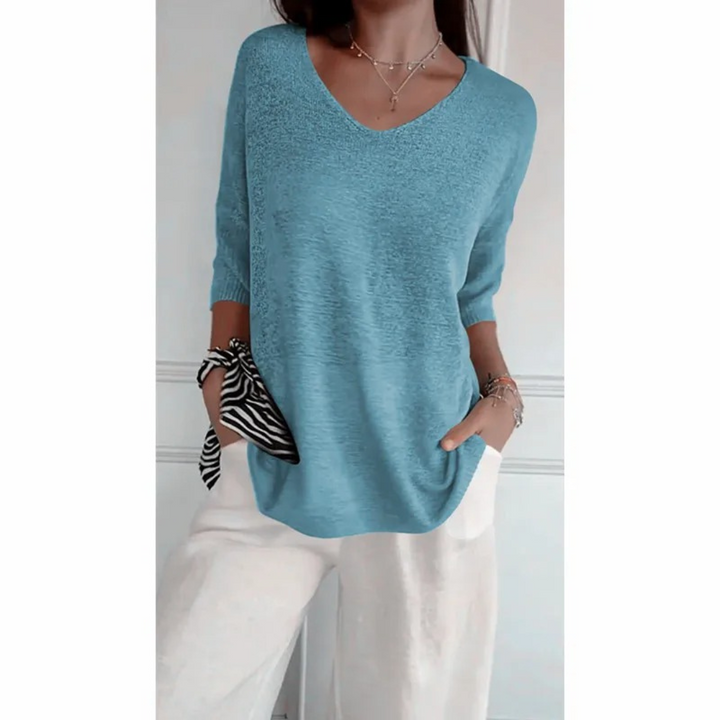 Loraine - Elegant V - neck shirt