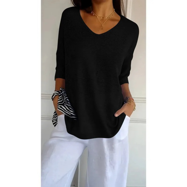 Loraine - Elegant V - neck shirt